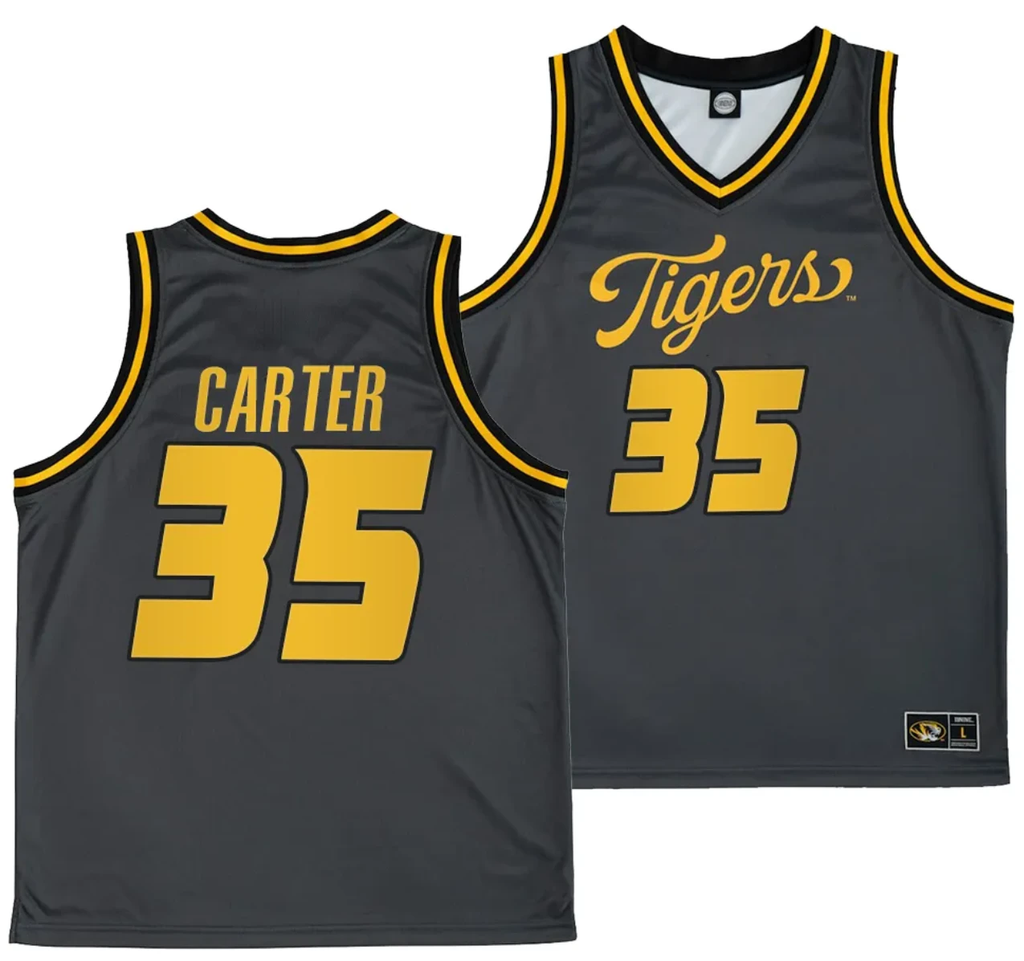 Noah Carter Jersey #35 Missouri Tigers Anthracite Alternate Script College Basketball by My store basketball