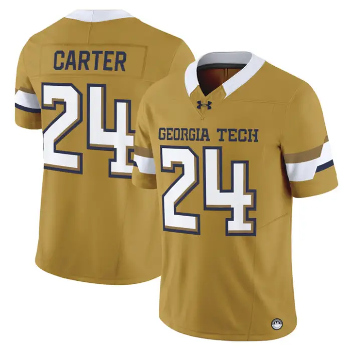 Noah Carter Jersey #24 Georgia Tech Yellow Jackets 2026 Limited Stitched by My Store NCAA Football Jerseys