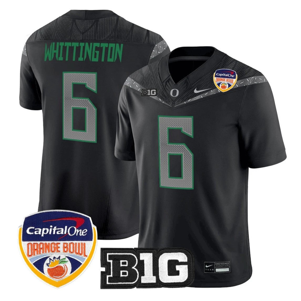Noah Whittington Jersey #6 Oregon Ducks 2026 Orange Bowl Patch Stitched by My Store NCAA Football Jerseys