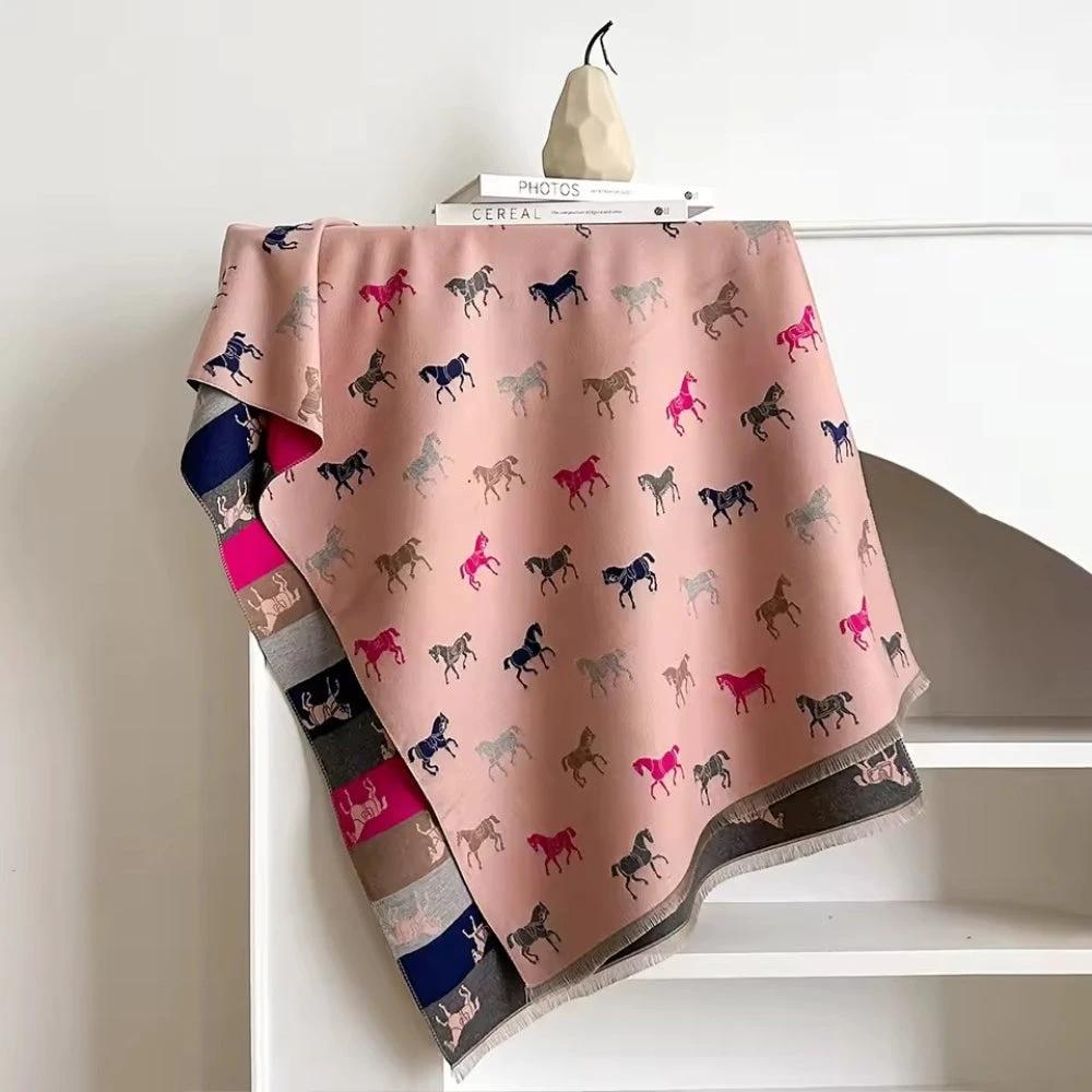 Noble Charm Horse Print Shawl Scarf by Casa & Beyond