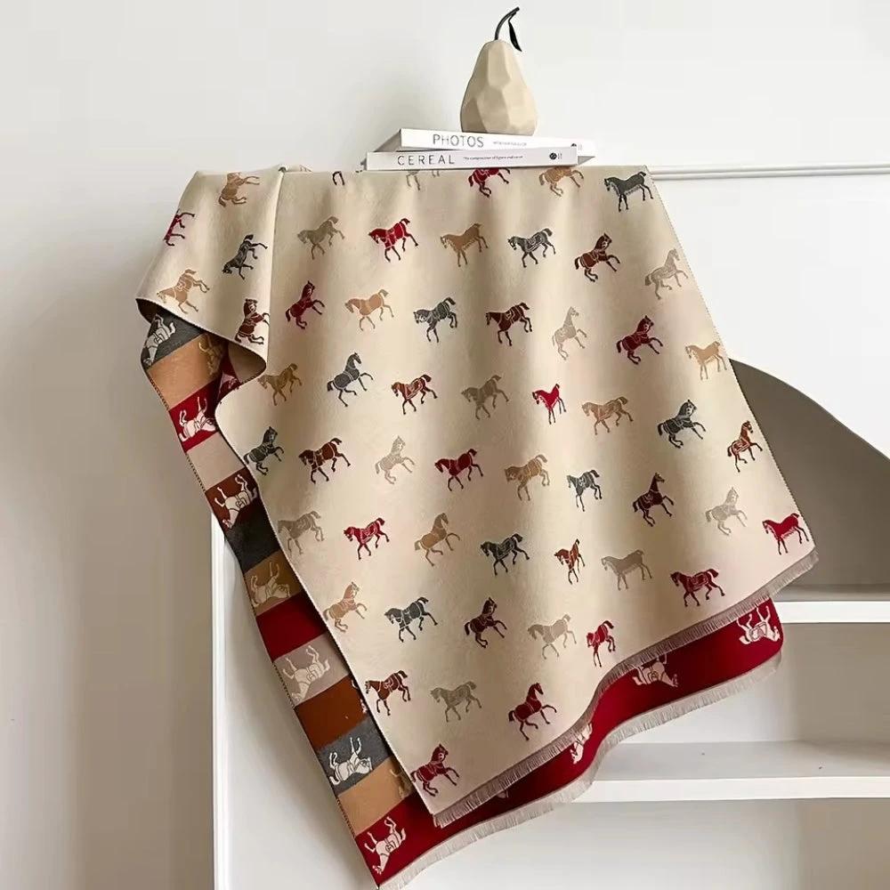 Noble Charm Horse Print Shawl Scarf by Casa & Beyond
