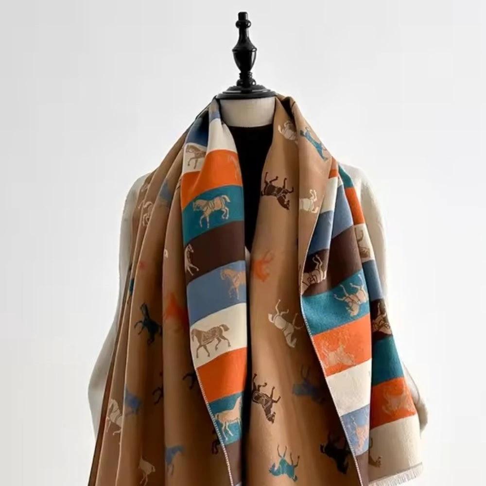 Noble Charm Horse Print Shawl Scarf by Casa & Beyond