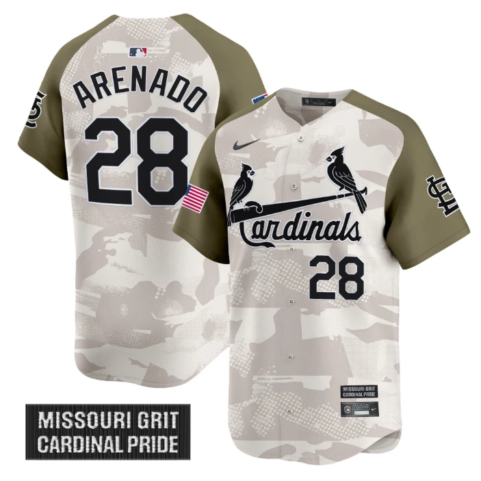 Nolan Arenado Jersey #28 St. Louis Cardinals 2025 Armed Forces Day Vapor Stitched Alternate by My Store