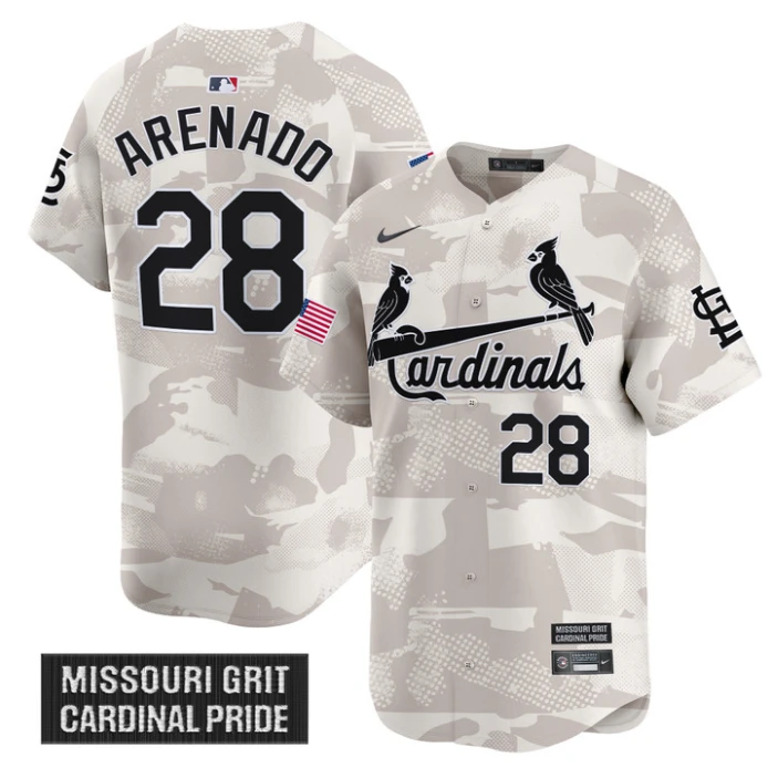 Nolan Arenado Jersey #28 St. Louis Cardinals 2025 Armed Forces Day Vapor Stitched Camo by My Store