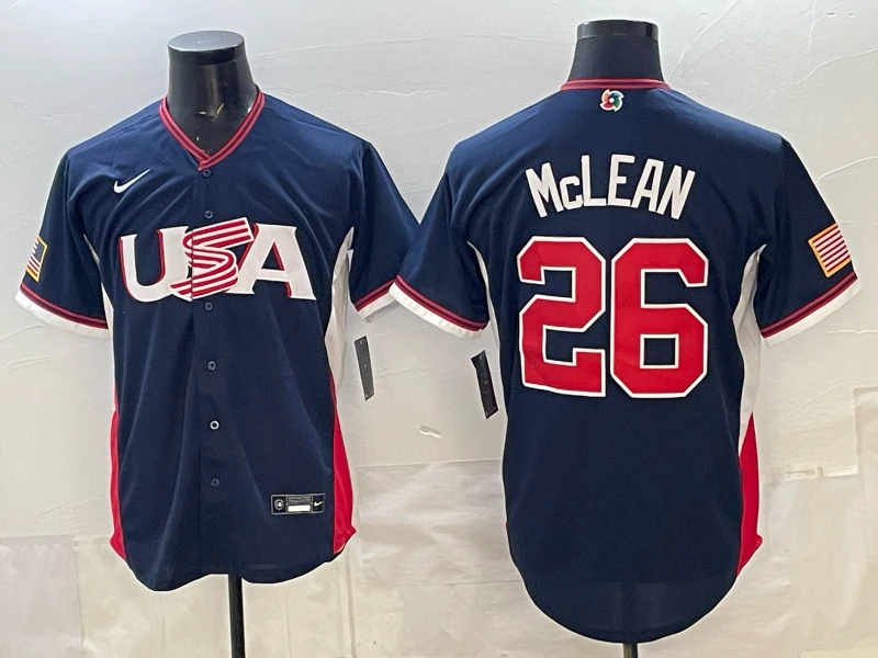 Nolan McLean Jersey #26 USA Baseball 2026 World Baseball Classic Stitched Navy by My Store