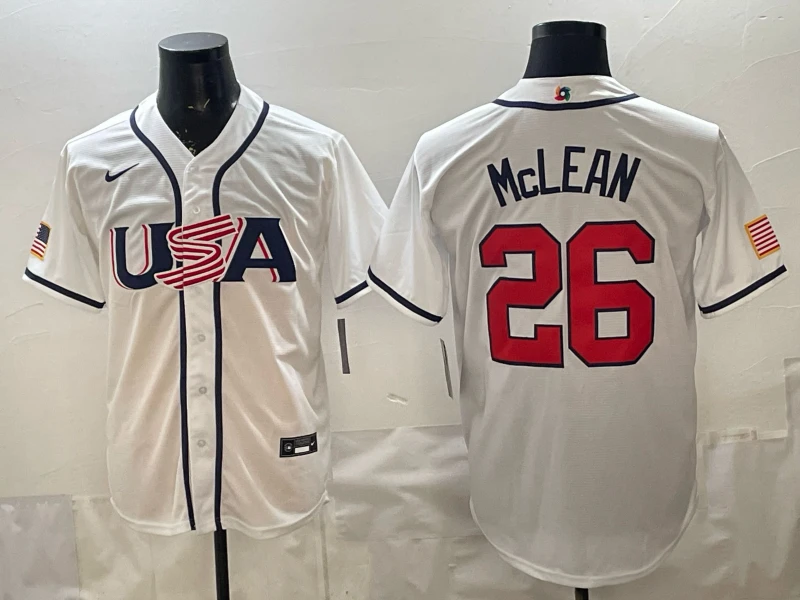 Nolan McLean Jersey #26 USA Baseball 2026 World Baseball Classic Stitched White by My Store