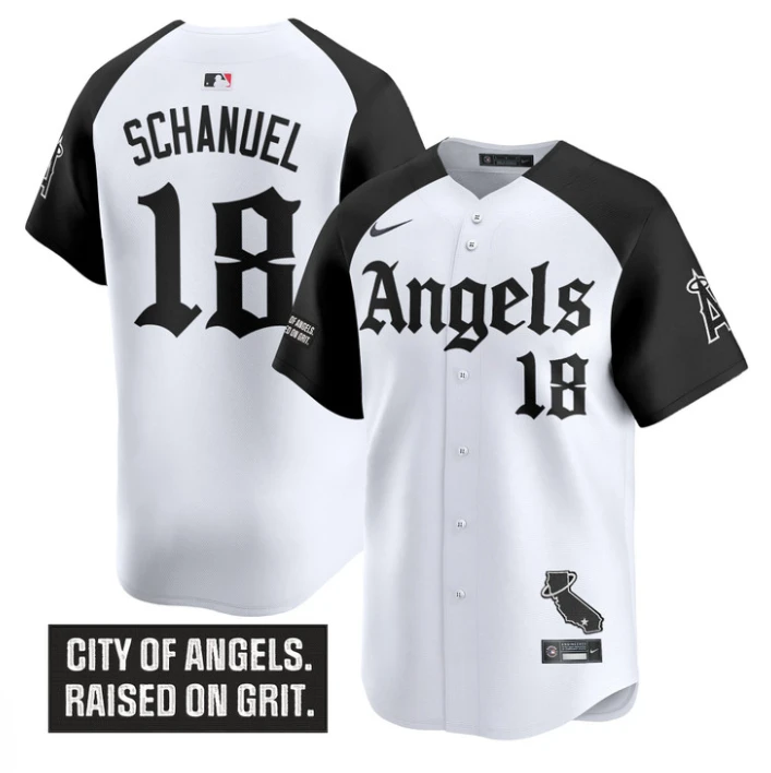 Nolan Schanuel Jersey #18 Los Angeles Angels Gothic Halo Edition Stitched Alternate by My Store