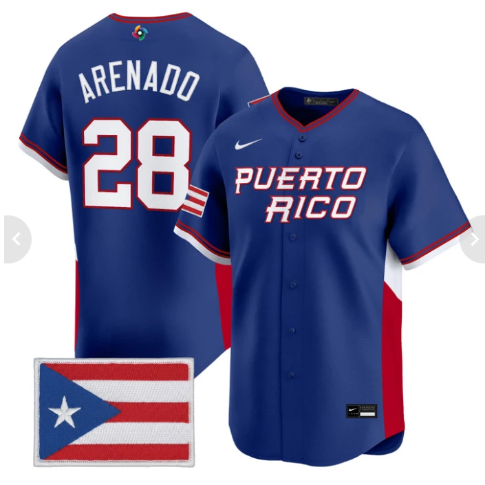 Nolan Arenado Jersey #28 Puerto Rico World Baseball Classic 2026 Stitched by My Store