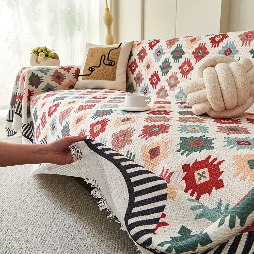 Nomad Charm Geometric Sofa Throw Cover by Casa & Beyond