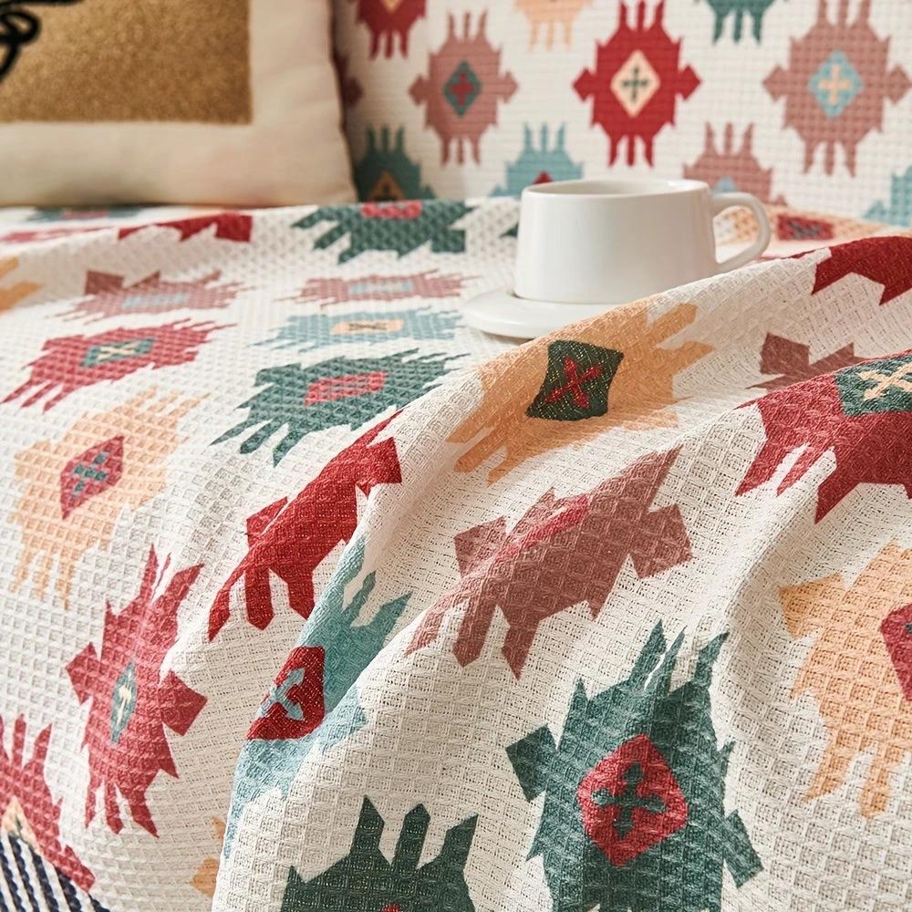 Nomad Charm Geometric Sofa Throw Cover by Casa & Beyond