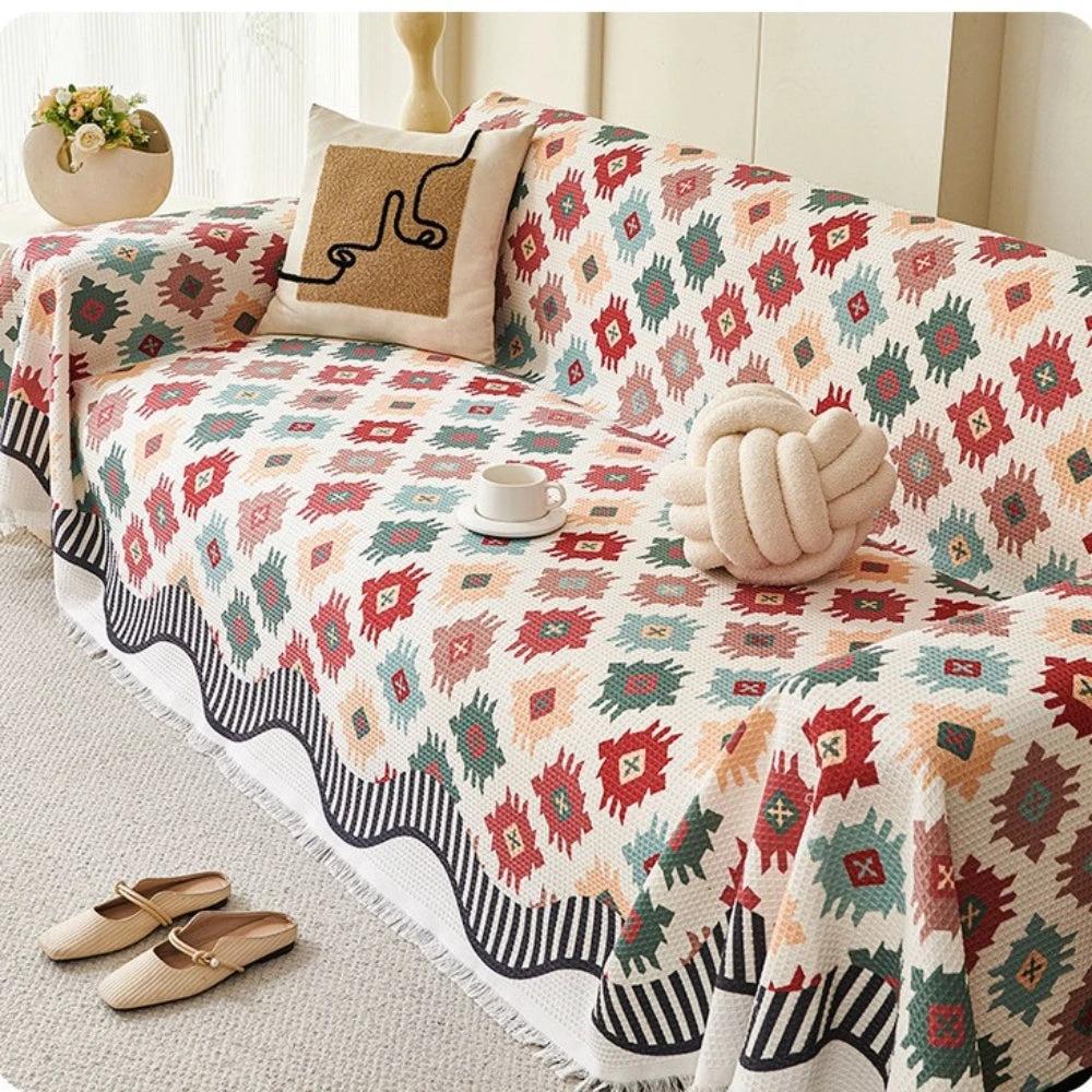 Nomad Charm Geometric Sofa Throw Cover by Casa & Beyond