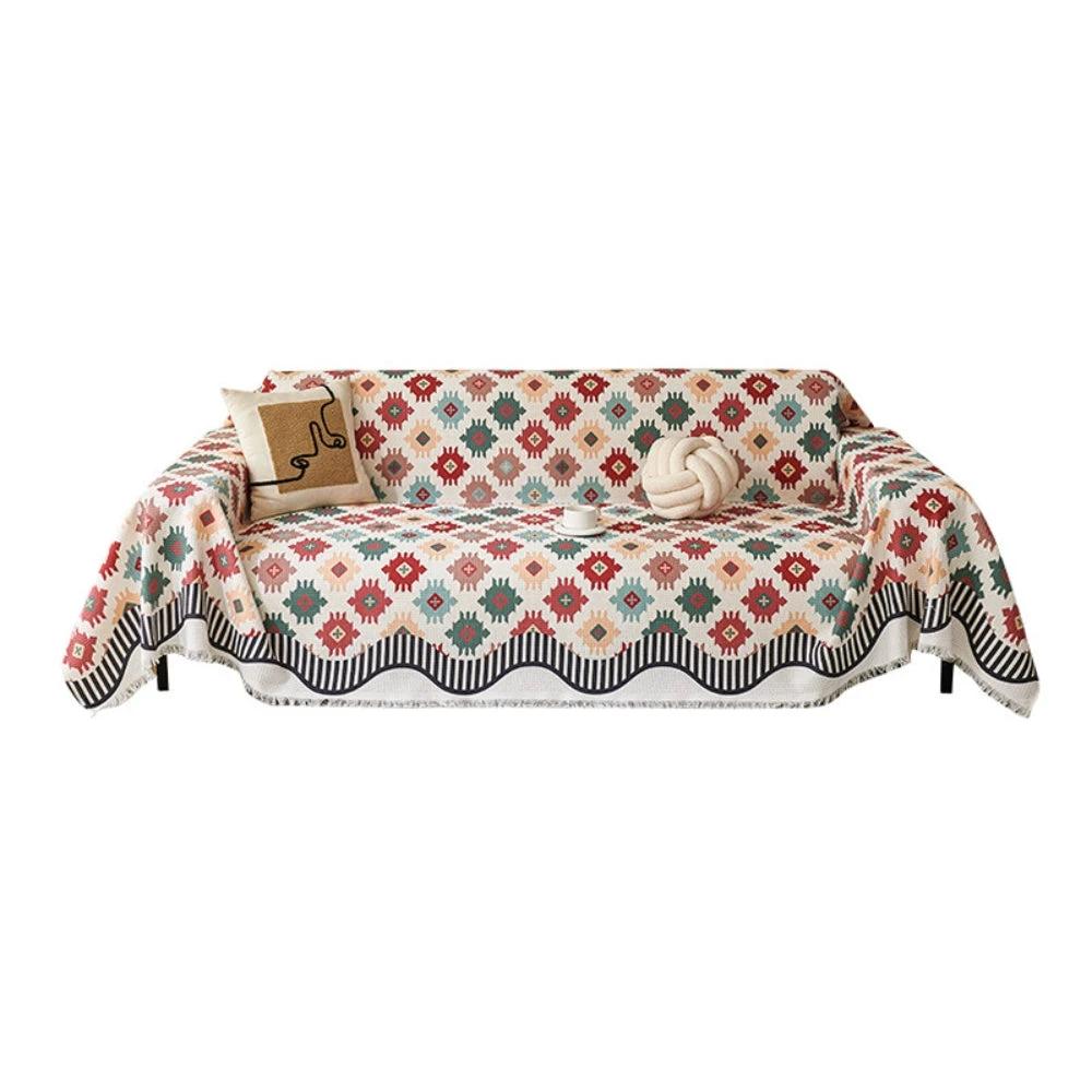 Nomad Charm Geometric Sofa Throw Cover by Casa & Beyond