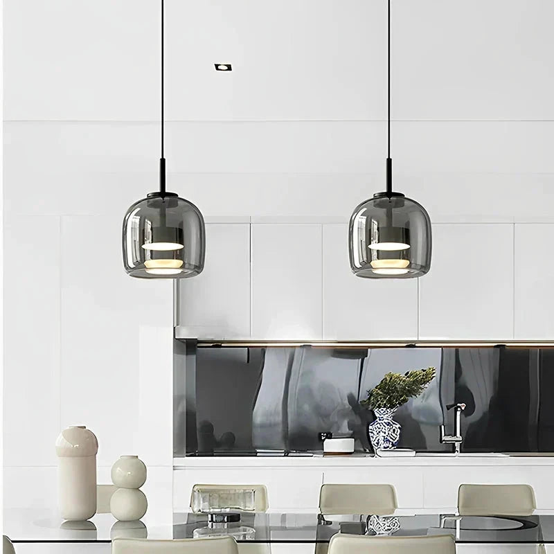 CrystalGlow Pendant Light - elegant pendant light made of clear glass by BowLift