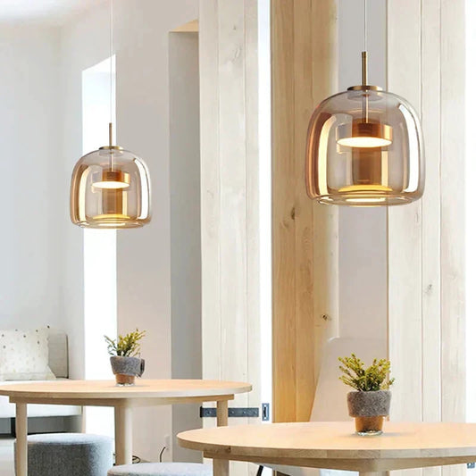 CrystalGlow Pendant Light - elegant pendant light made of clear glass by BowLift