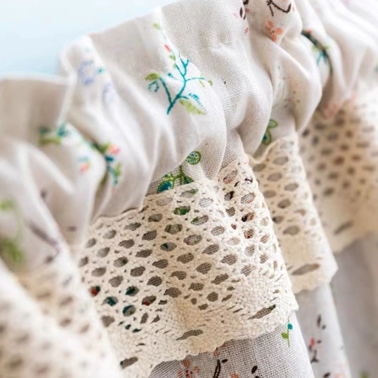Nordic Bloom Kitchen Cabinet Curtain by Casa & Beyond