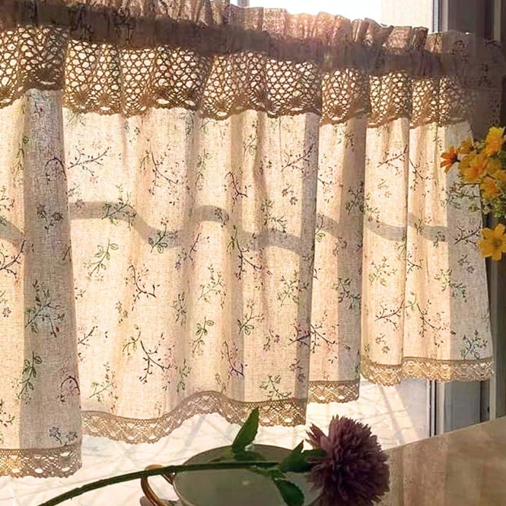 Nordic Bloom Kitchen Cabinet Curtain by Casa & Beyond
