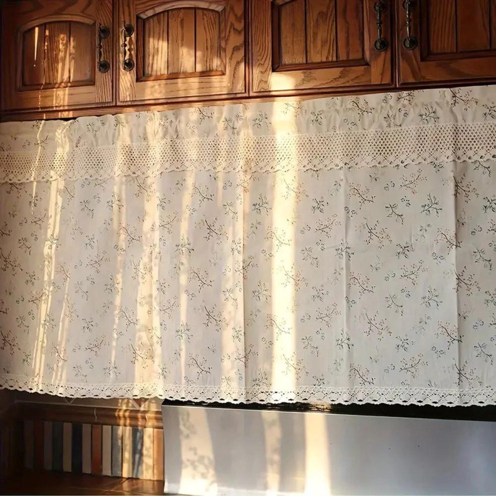 Nordic Bloom Kitchen Cabinet Curtain by Casa & Beyond