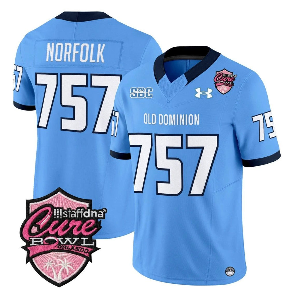 Norfolk Jersey #757 Old Dominion Monarchs 2025 Cure Bowl Stitched by My Store NCAA Football Jerseys