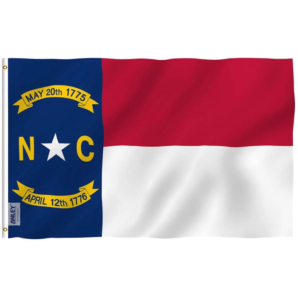 North Carolina State Polyester Flag - North Carolina NC Flag with Brass Grommets 3X5Ft Banner USA by flagsjustdoit