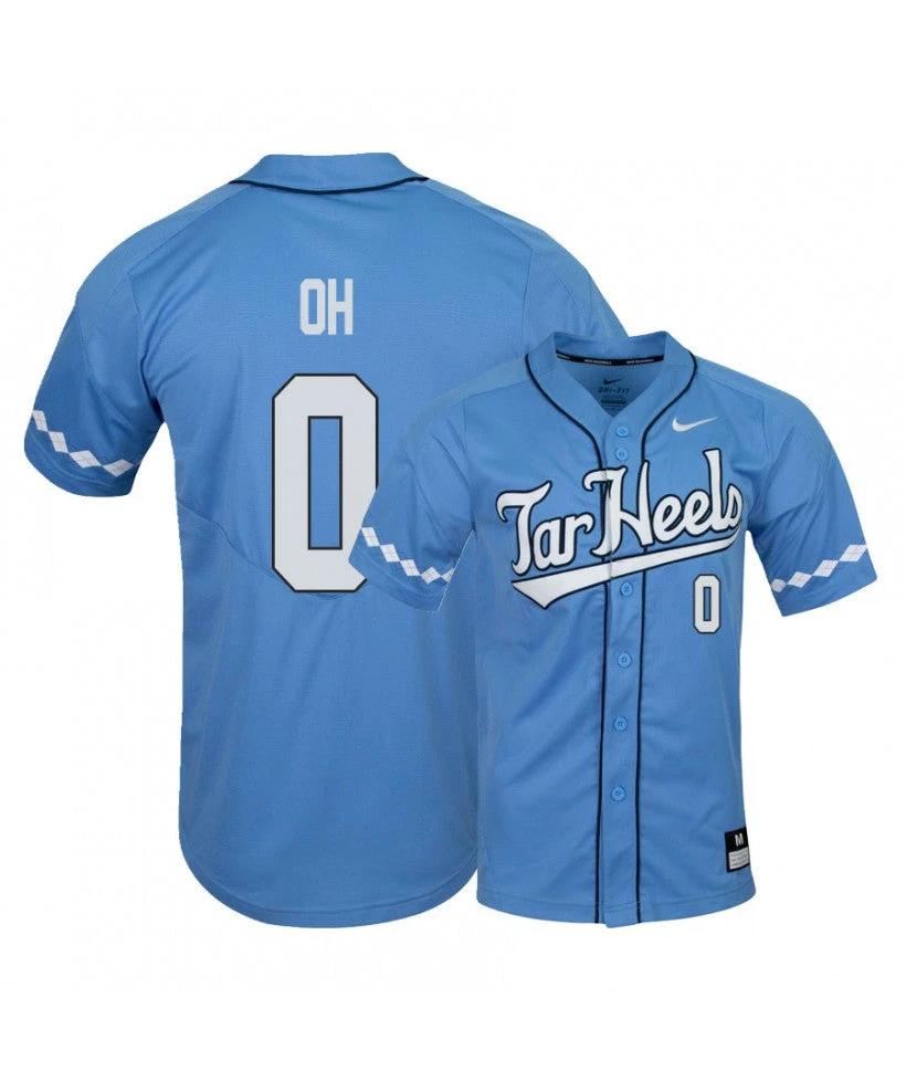North Carolina Tar Heels 0 Michael Oh Blue Elite Baseball Jersey by My Store