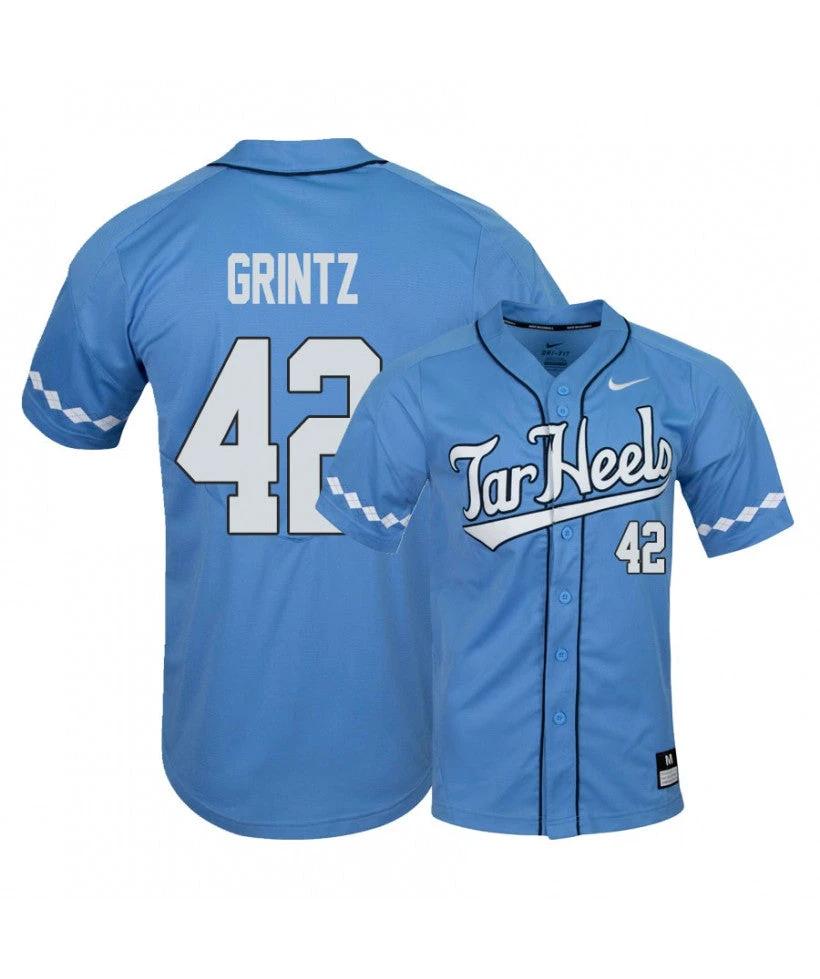 North Carolina Tar Heels 42 Gianluca Dalatri Blue Elite Baseball Jersey by My Store