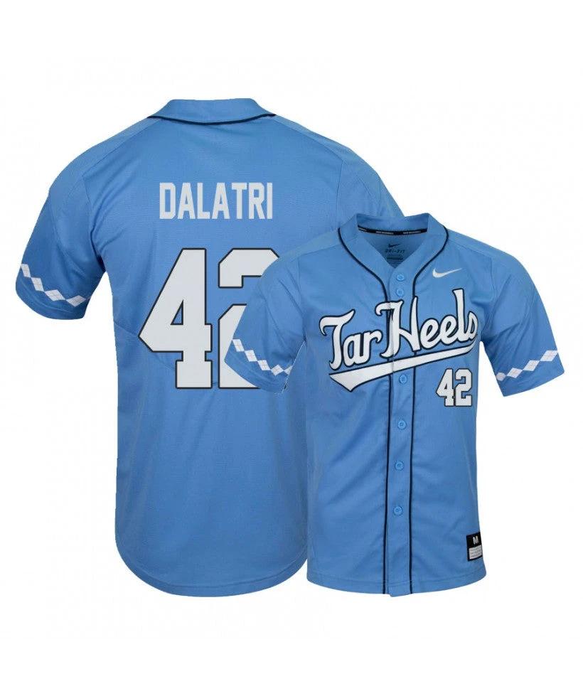 North Carolina Tar Heels 42 Gianluca Dalatri Blue Elite Baseball Jersey by My Store