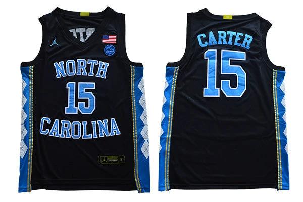 North Carolina Tar Heels #15 Carter NCAA Basketball Jersey Black by My store basketball