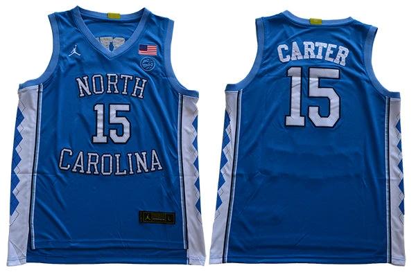 North Carolina Tar Heels #15 Carter NCAA Basketball Jersey Blue by My store basketball