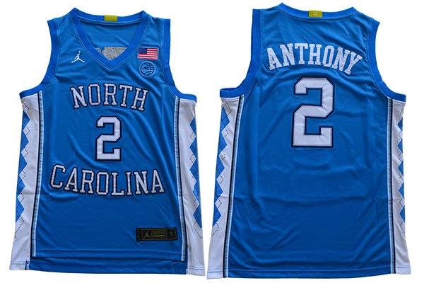 North Carolina Tar Heels #2 Anthony NCAA Basketball Jersey Blue by My store basketball