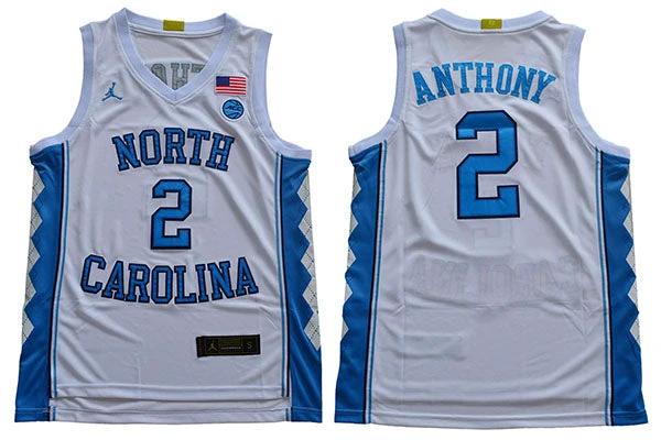 North Carolina Tar Heels #2 Anthony NCAA Basketball Jersey White by My store basketball