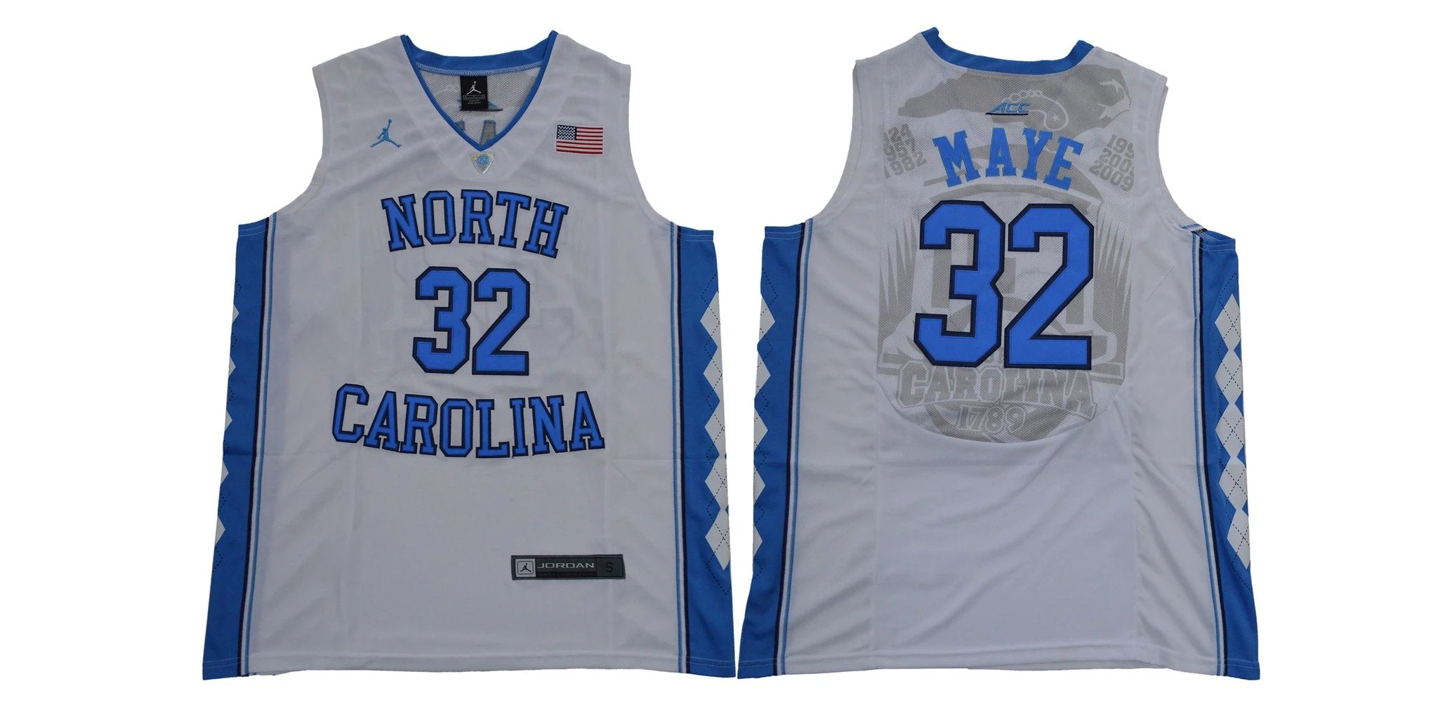 North Carolina Tar Heels #32 Maye NCAA Basketball Jersey White by My store basketball