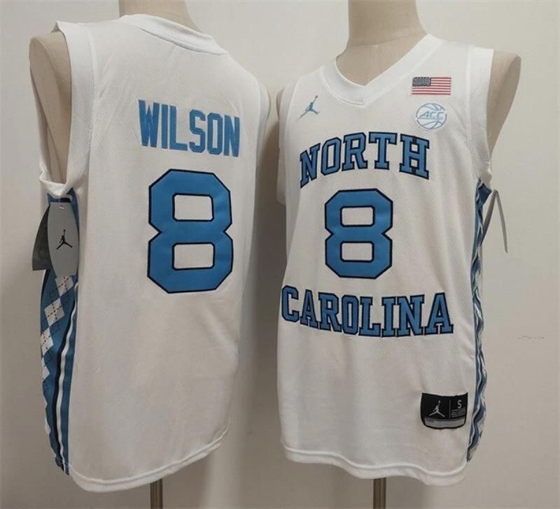 North Carolina Tar Heels #8 Caleb Wilson White Limited College Stitched Jersey by My store basketball