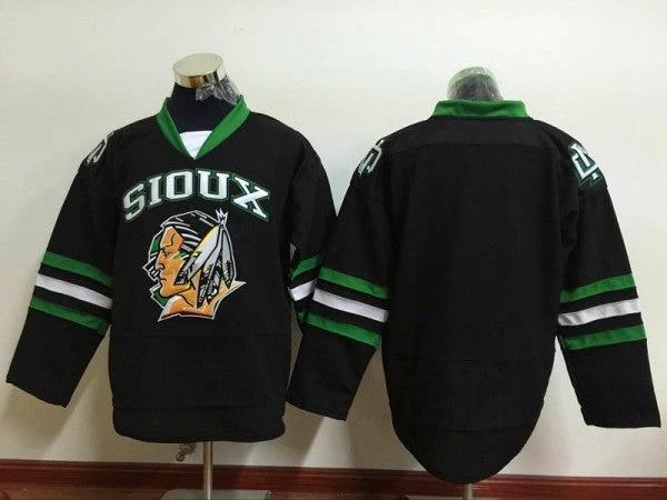 North Dakota Fighting Sioux Blank Black Hockey Jersey by Hockey David