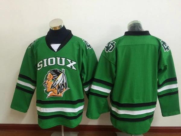 North Dakota Fighting Sioux Blank Green Hockey Jersey by Hockey David