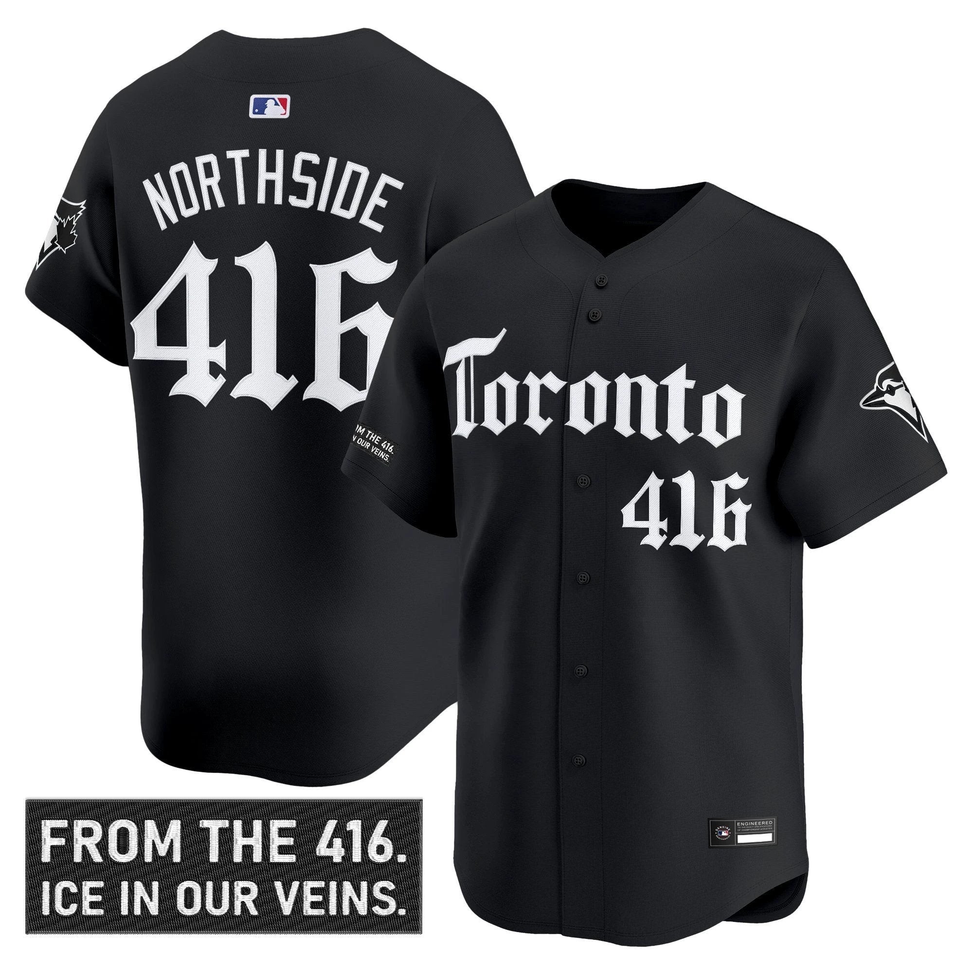 NorthSide Jersey #416 Toronto Blue Jays Gothic North Edition Stitched Black by My Store