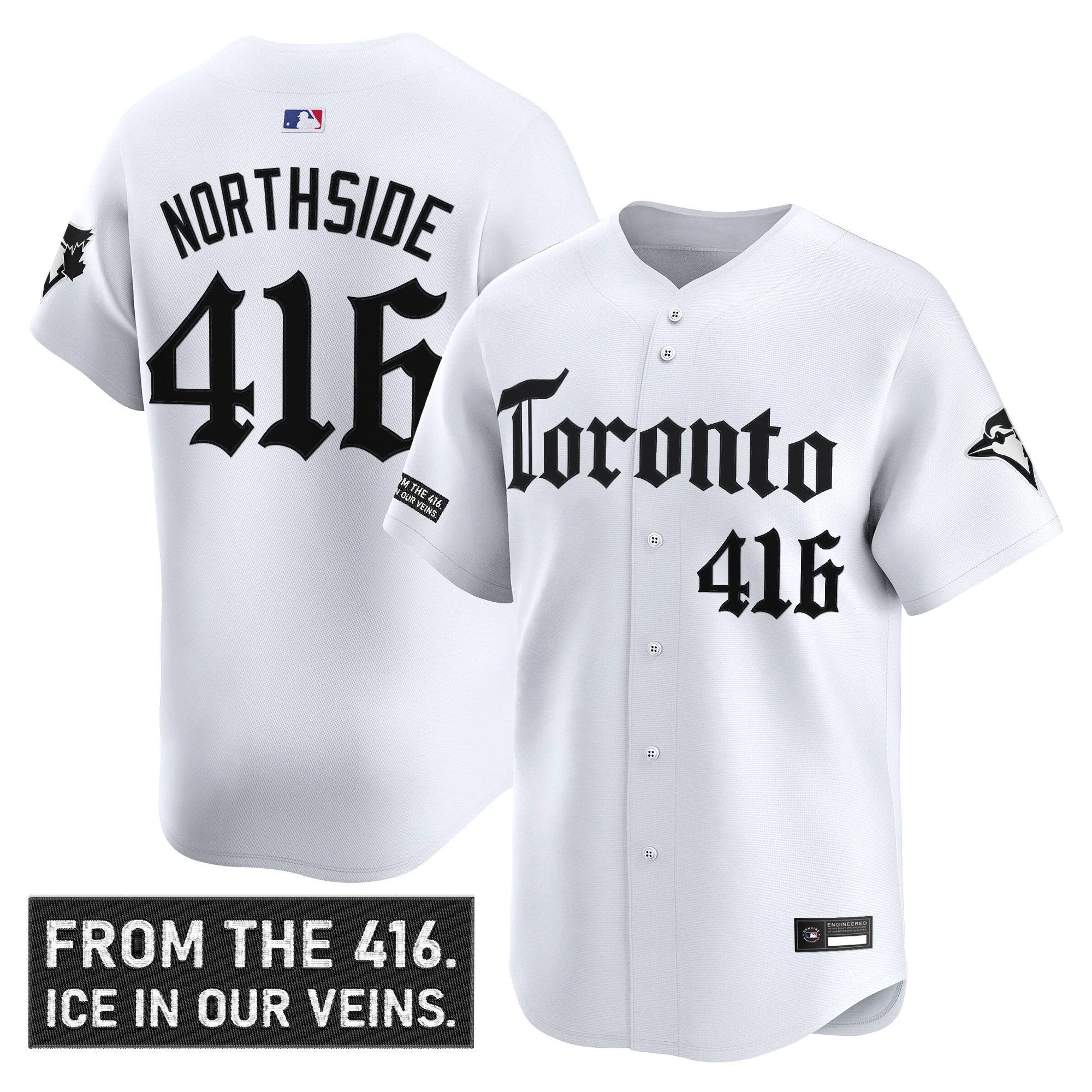NorthSide Jersey #416 Toronto Blue Jays Gothic North Edition Stitched White by My Store