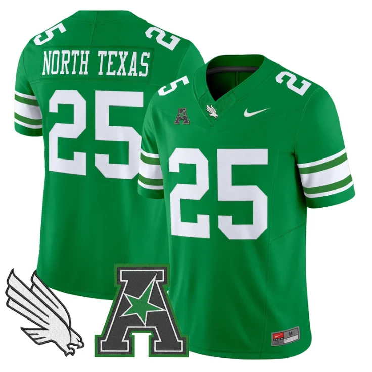 North Texas Jersey #25 North Texas Mean Green 2025 Vapor Stitched Green by My Store NCAA Football Jerseys