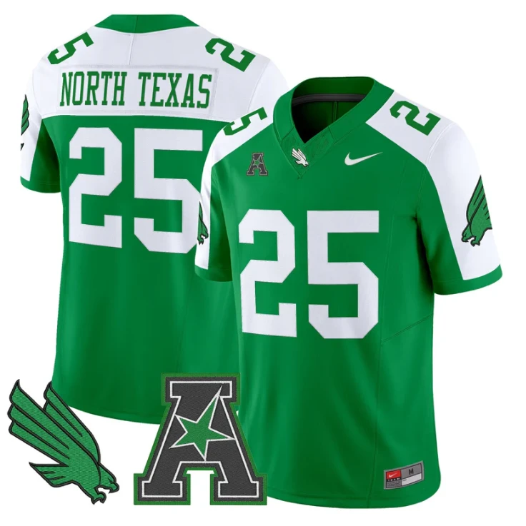 North Texas Jersey #25 North Texas Mean Green 2025 Vapor Stitched Green Alter by My Store NCAA Football Jerseys