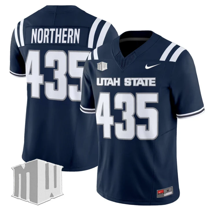 Northern Jersey #435 Utah State Aggies 2025 Vapor Limited Stitched Navy by My Store NCAA Football Jerseys