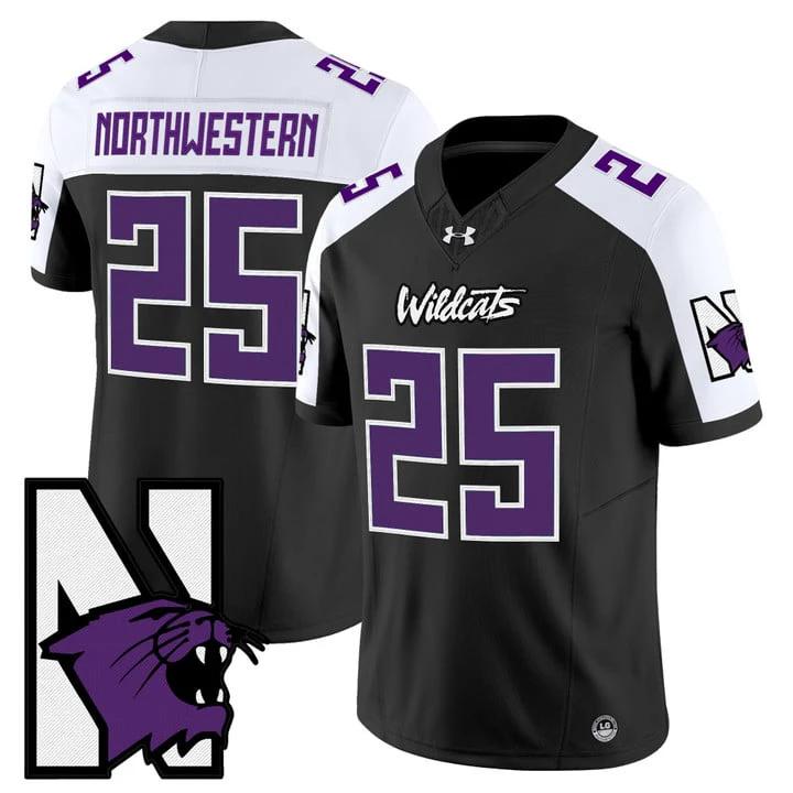 Northwestern Jersey #25 Northwestern Wildcats Honoring 95 Stitched Black Alternate by NCAA Football Jersey