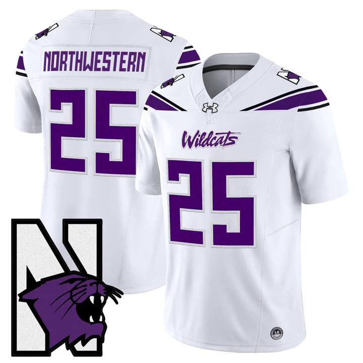 Northwestern Jersey #25 Northwestern Wildcats Honoring 95 Stitched White by NCAA Football Jersey