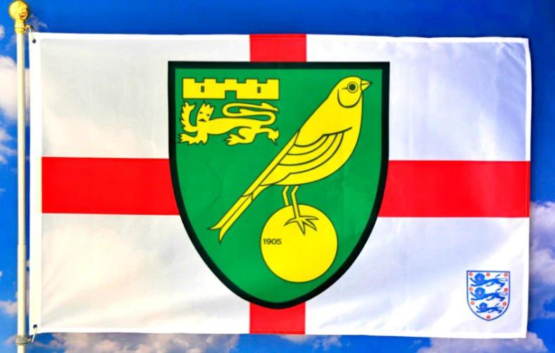 Norwich City Football Club Flag White Red 3x5ft Banner Polyester by flagsjustdoit