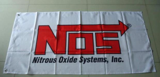 Nos Flag Nitrous Oxide Systems Racing Car 3X5 Ft Polyester Banner USA 90x150cm by flagsjustdoit