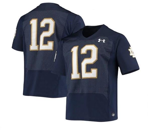 Notre Dame Fighting Irish #12 NO NAME NCAA Football Jersey by My Store