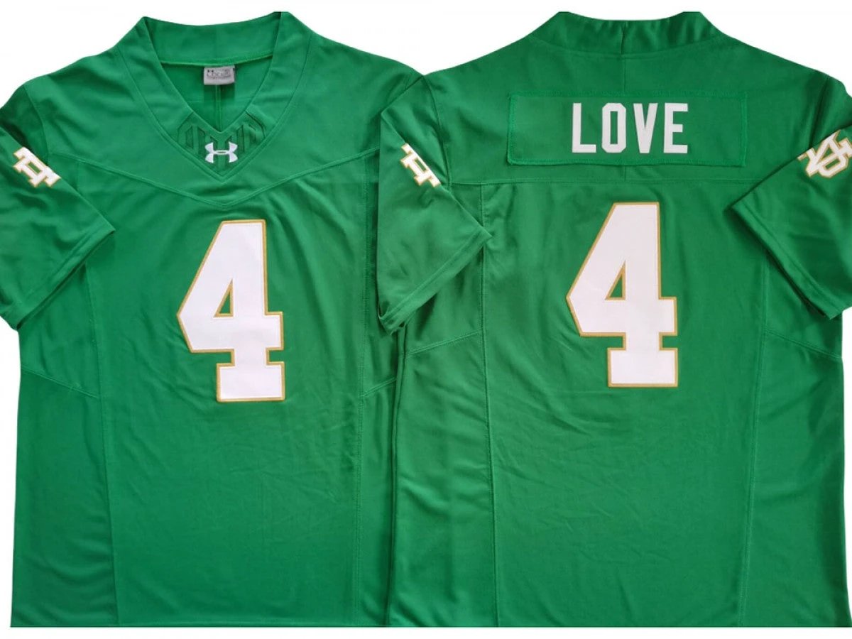 Notre Dame Fighting Irish #4 Jeremiyah Love Green Vapor F.U.S.E. Limited Jersey by My Store