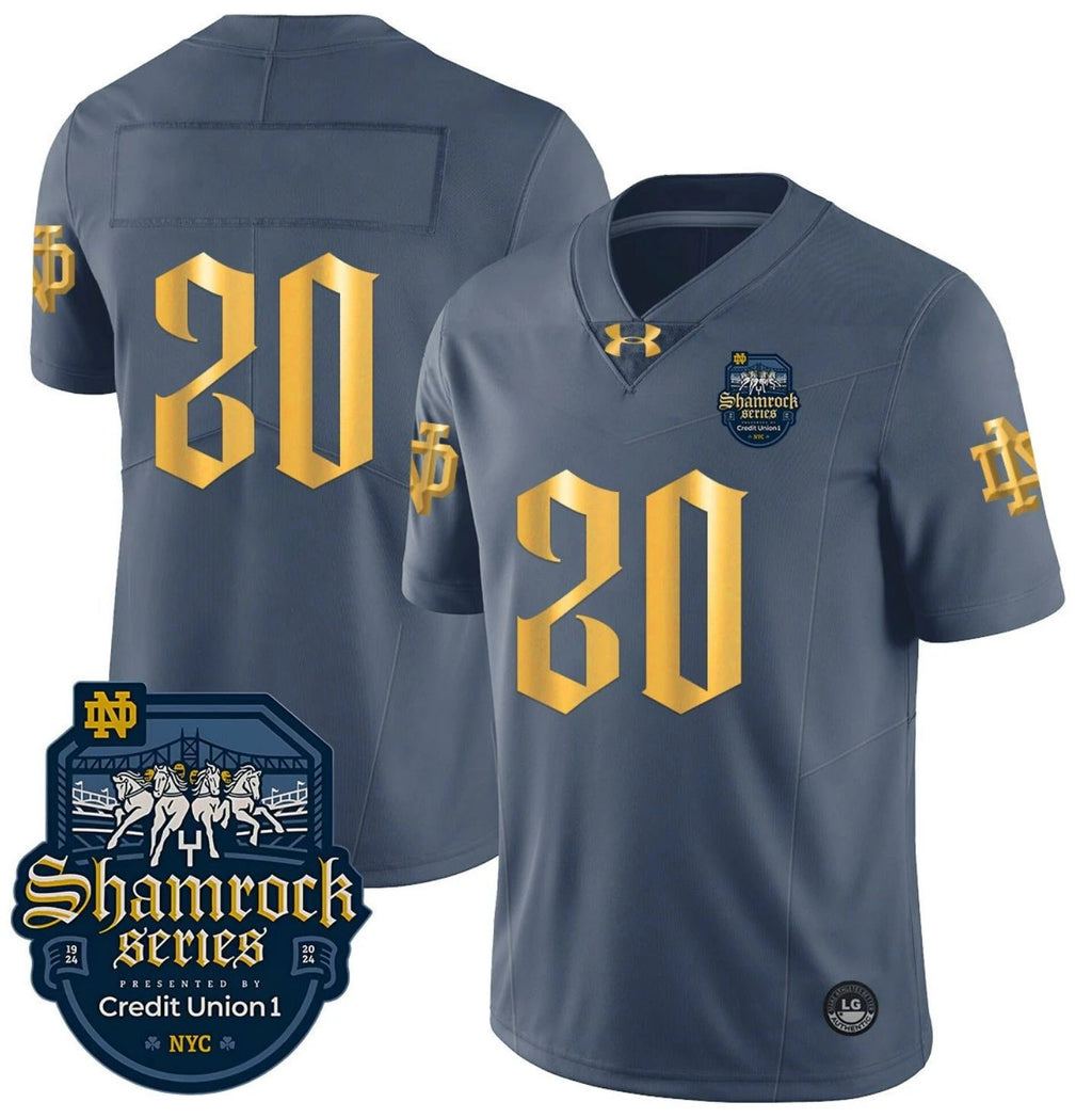 Notre Dame Shamrock Series 2024 Jersey Number 20 No Name College Football Stitched by My Store