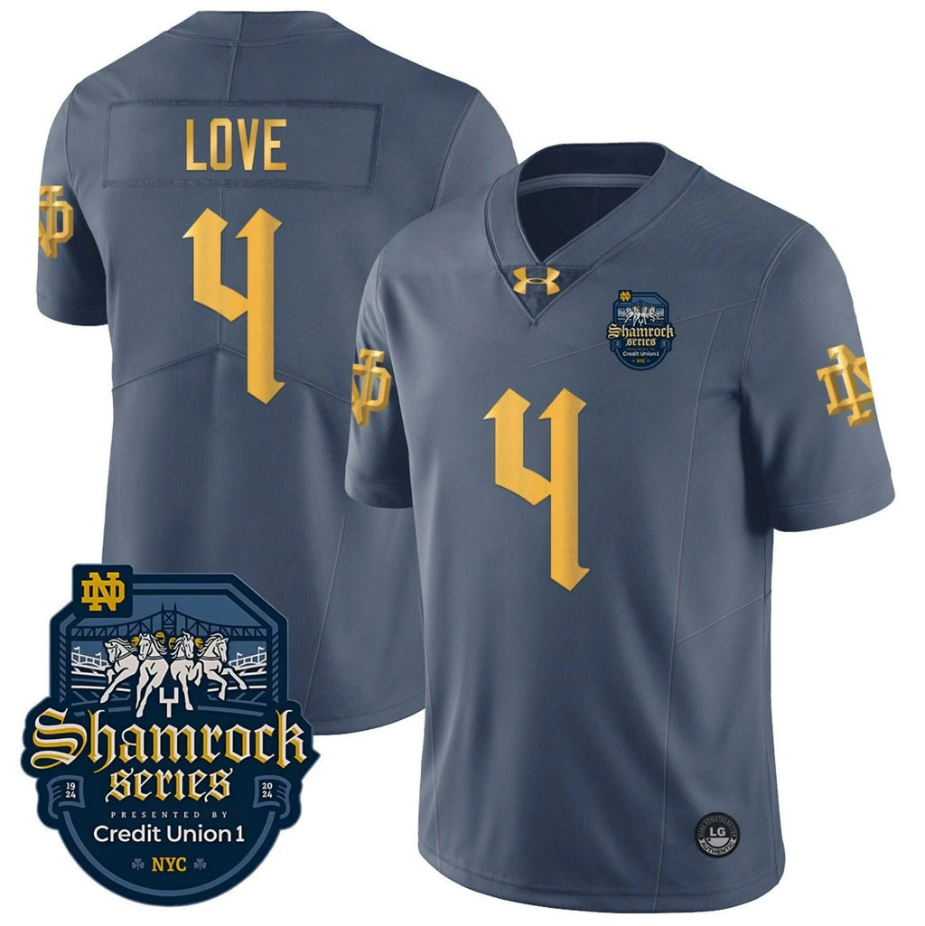 Notre Dame Shamrock Series 2024 Jersey Number 4 Name On The Back College Football Stitched by My Store