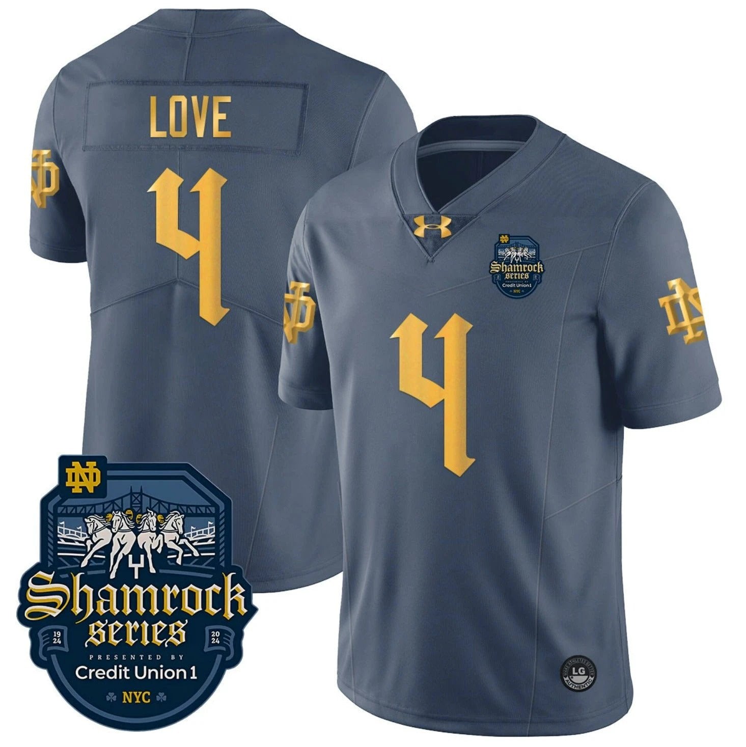 Notre Dame Shamrock Series 2024 Jersey Number 4 Name On The Back College Football Stitched by My Store