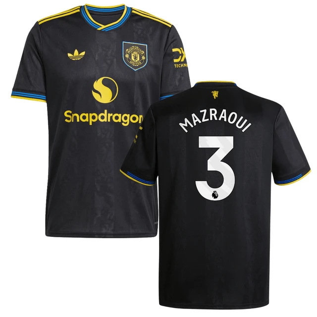 Noussair Mazraoui 3 Manchester United 2025-26 Third Match Jersey – Black by Soccer Jersey