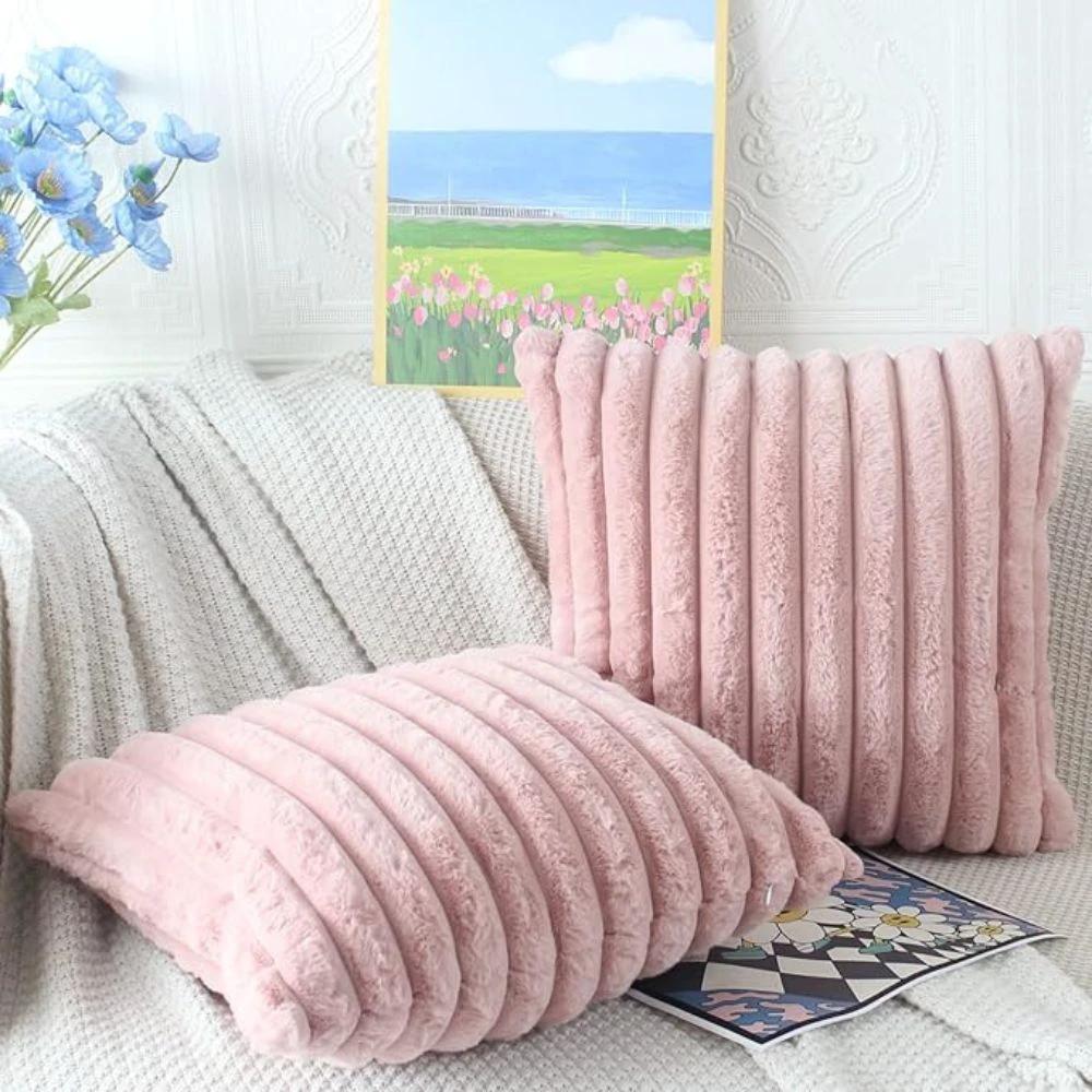 Nouvia Faux Fur Plush Cushion Cover by Casa & Beyond